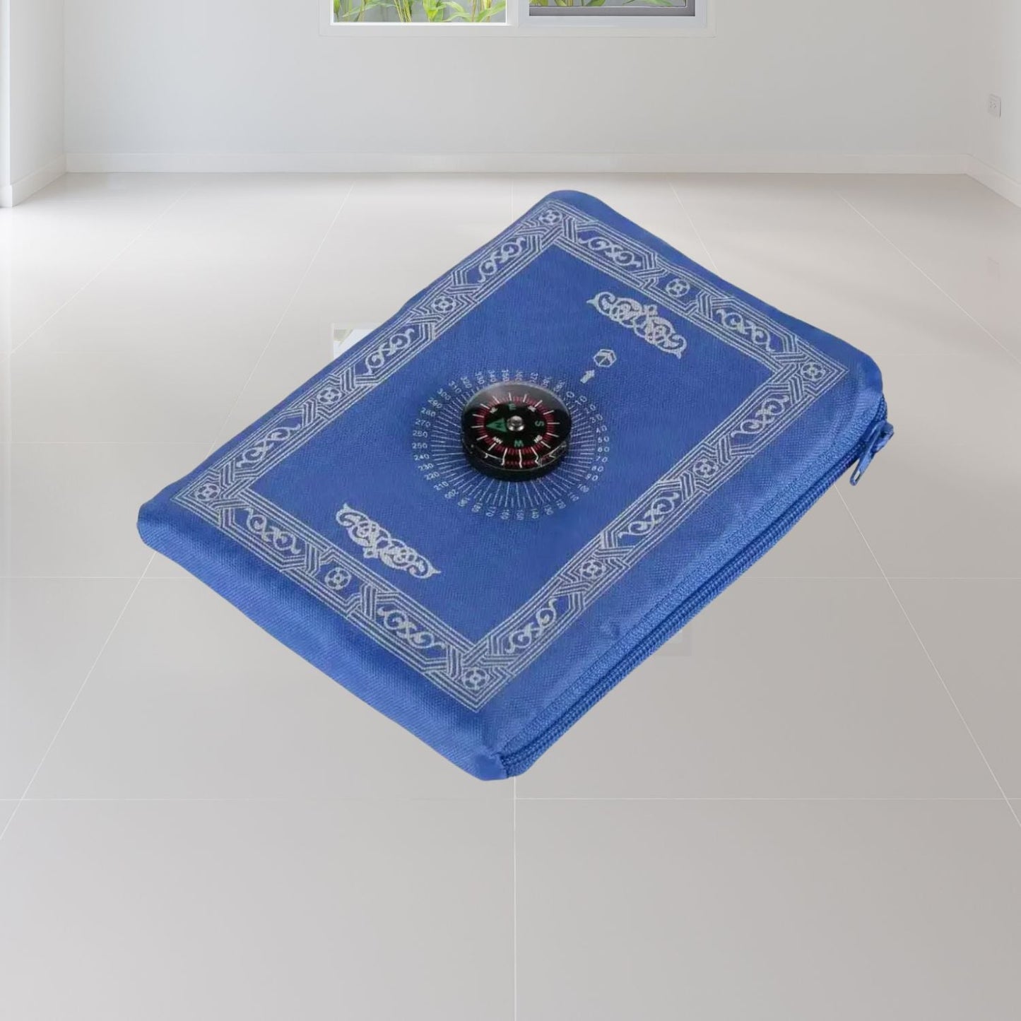 Tapis de priere de poche bleu!