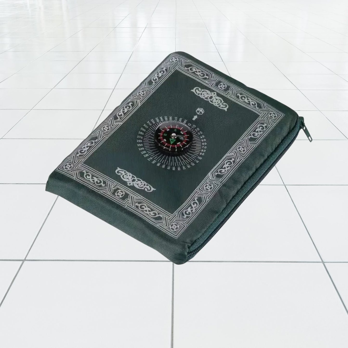 Tapis de priere de poche vert