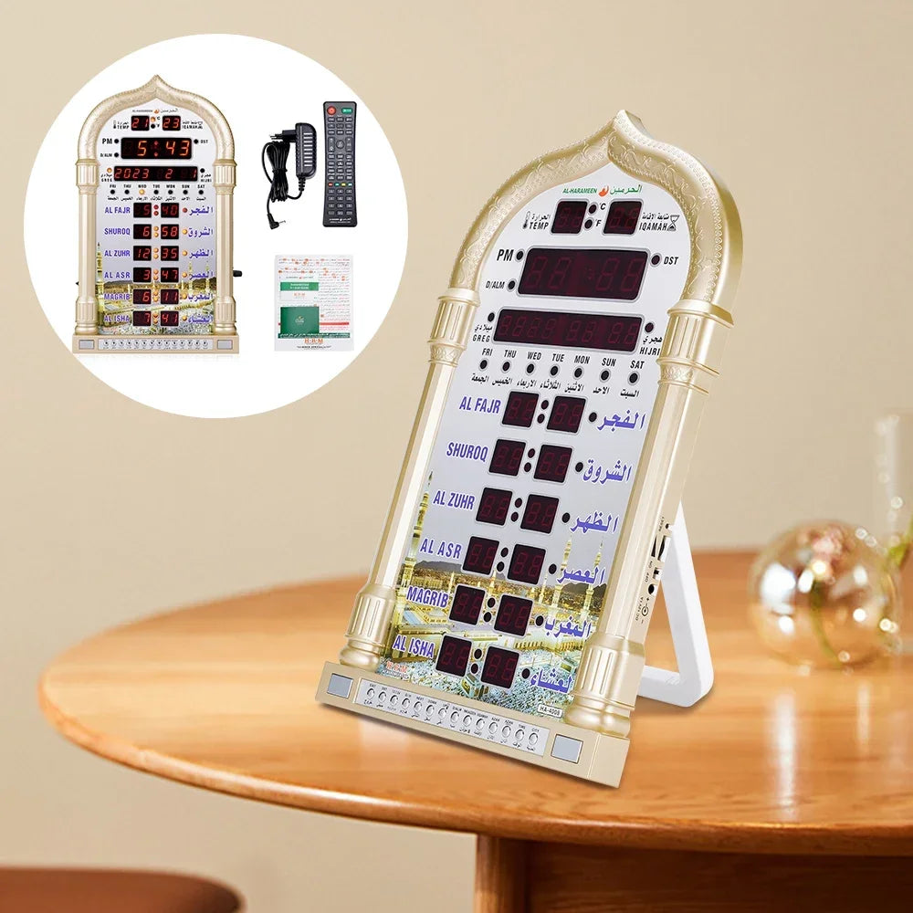 L'adhan clock vient avec une télécommande pour controller votre horloge