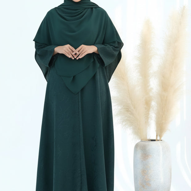 Ensemble Abaya Khimar vert