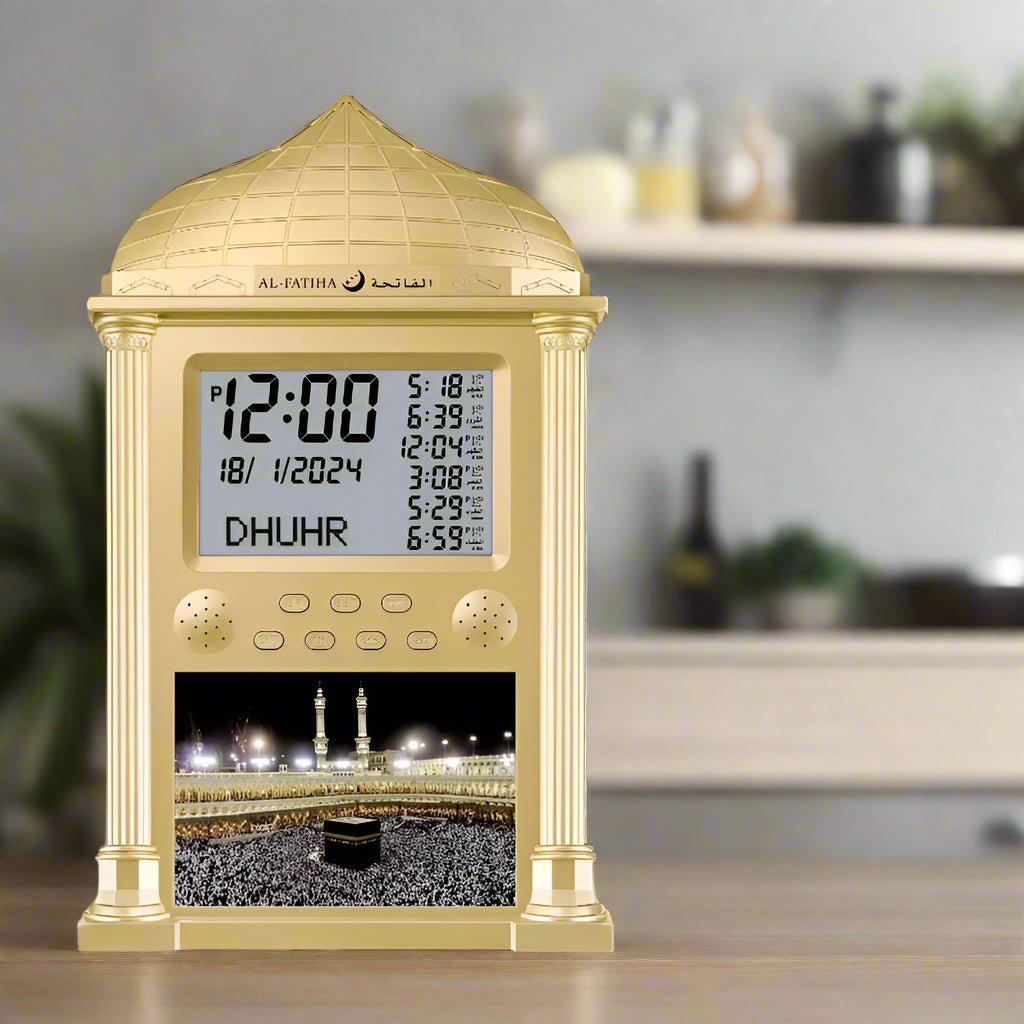 Voici L'Horloge Adhan Design dorée