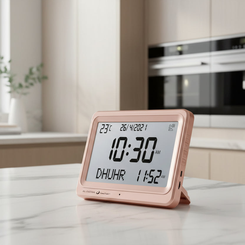 Horloge Adhan Moderne | AdhanO'Clock bois de rose