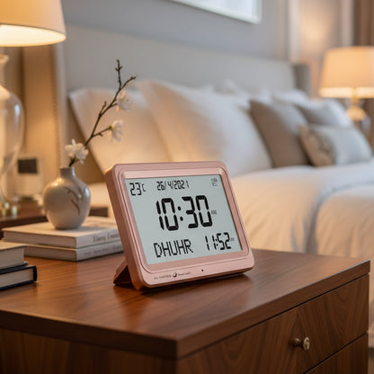 L'Horloge Adhan Moderne | AdhanO'Clock bois de rose