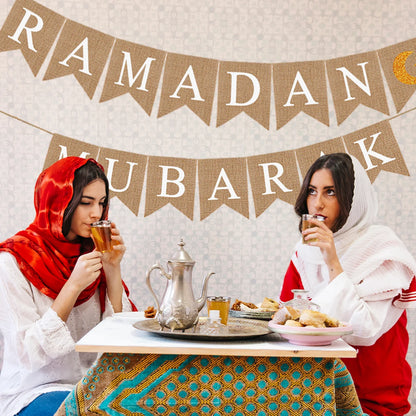 La Decoration Ramadan | Banderole en chanvre blanc