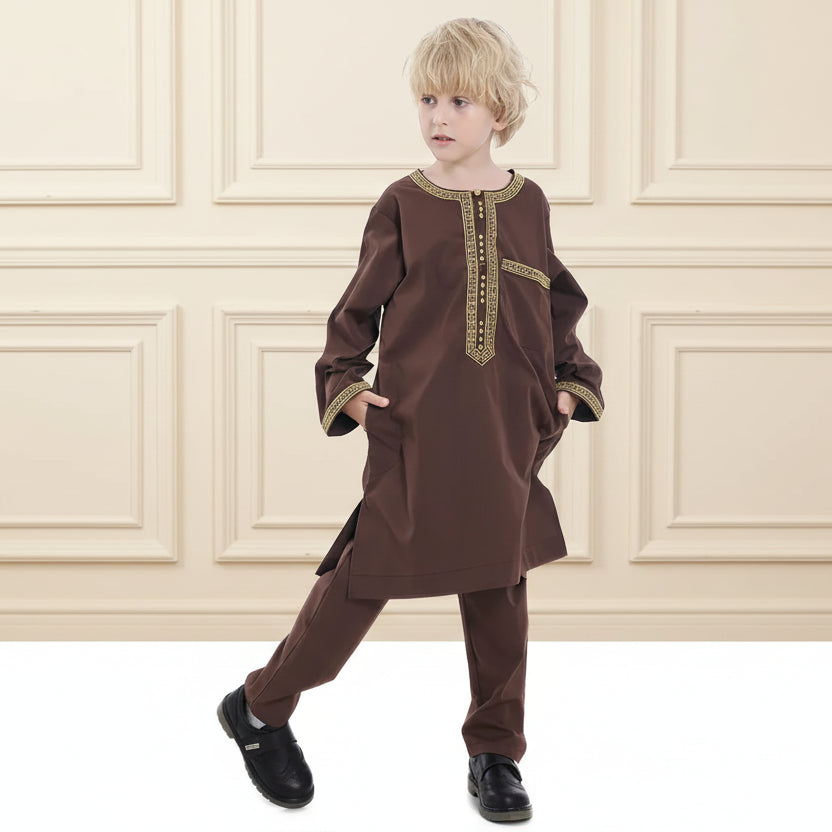 Qamis enfant | Yaqeen marron