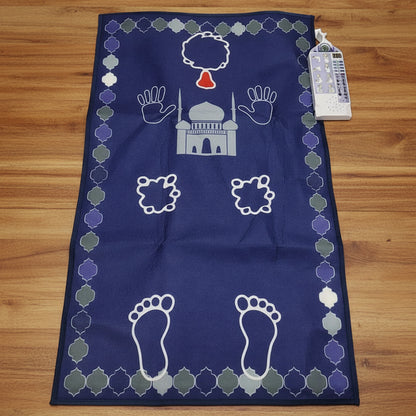 Tapis de Priere Interactif | EasySalat bleu masjid