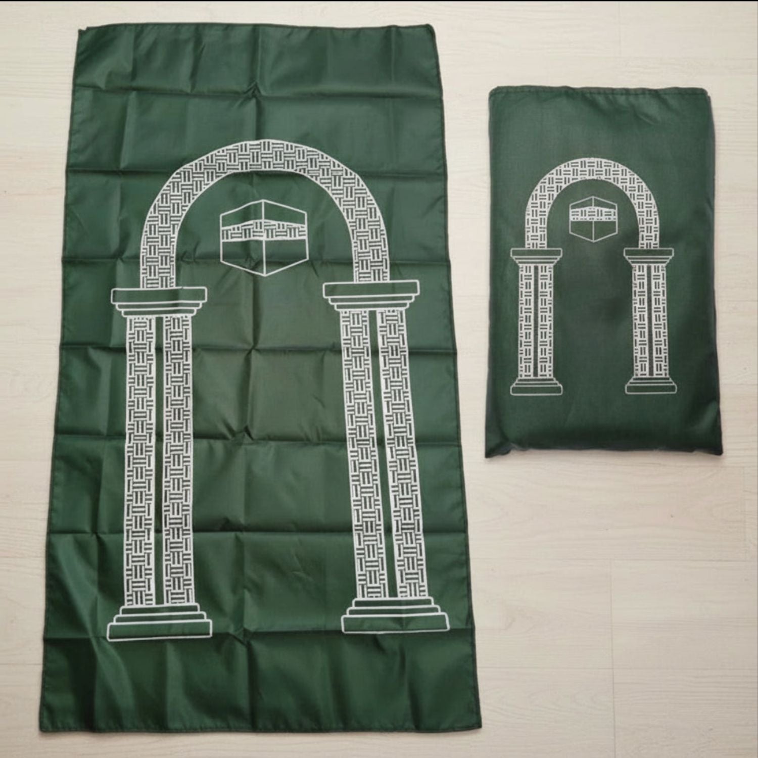 Tapis de priere de poche | Kaaba vert
