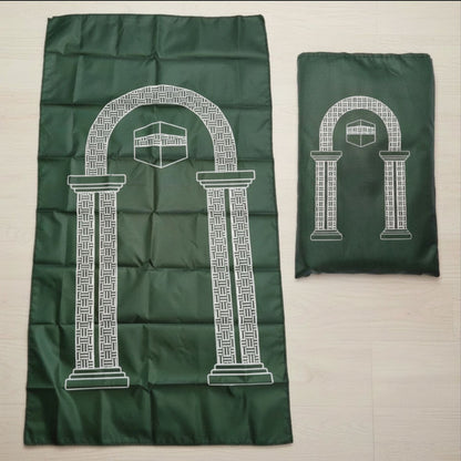 Tapis de priere de poche | Kaaba vert