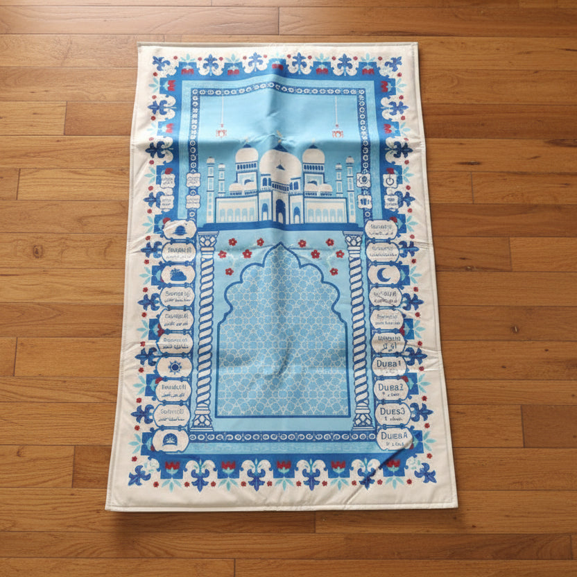 Tapis de prière électronique bleu
