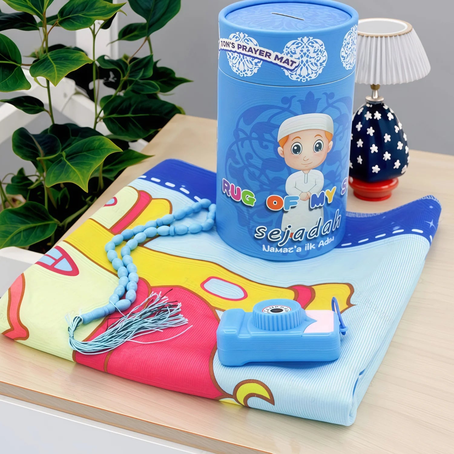 Voici le contenu du Tapis de priere enfant bleu
