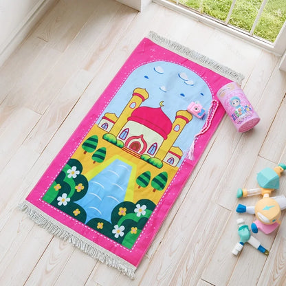 Tapis de priere enfant rose