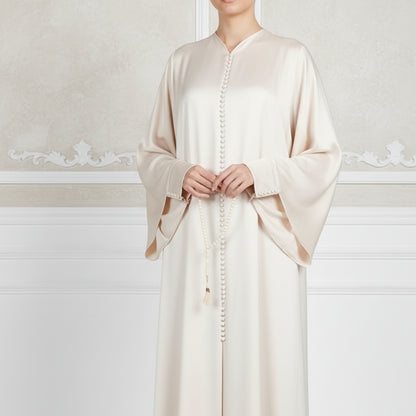 Voici notre Abaya Blanche | Satin