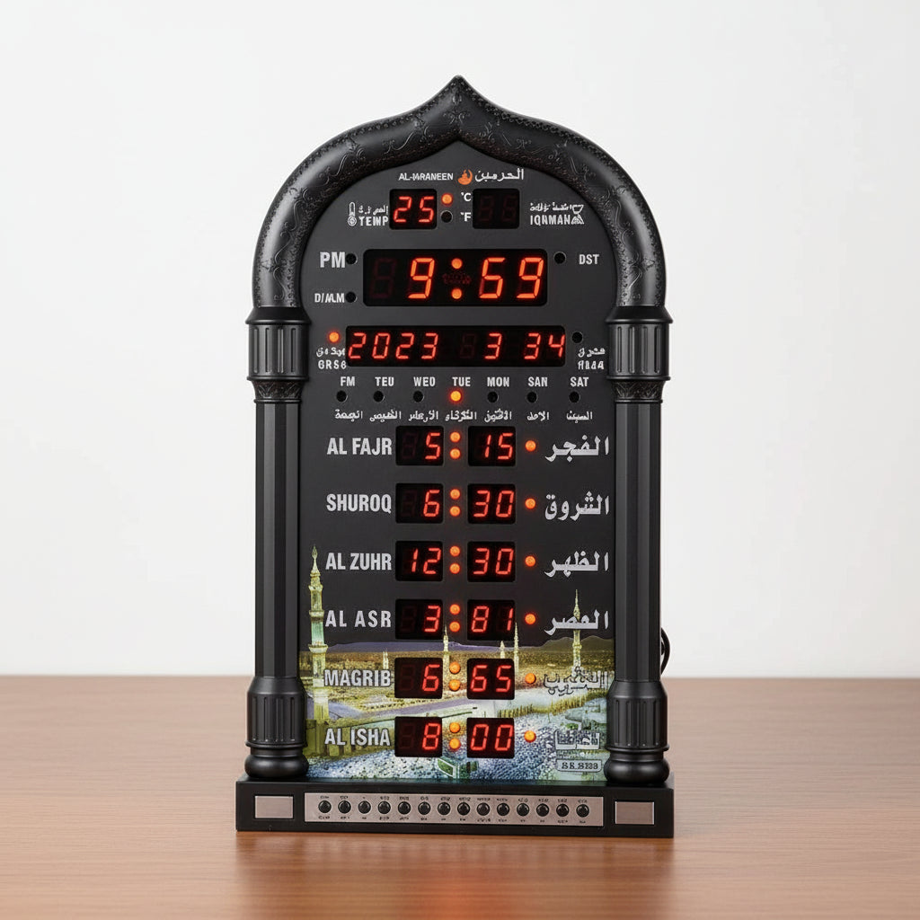 Adhan Clock noir