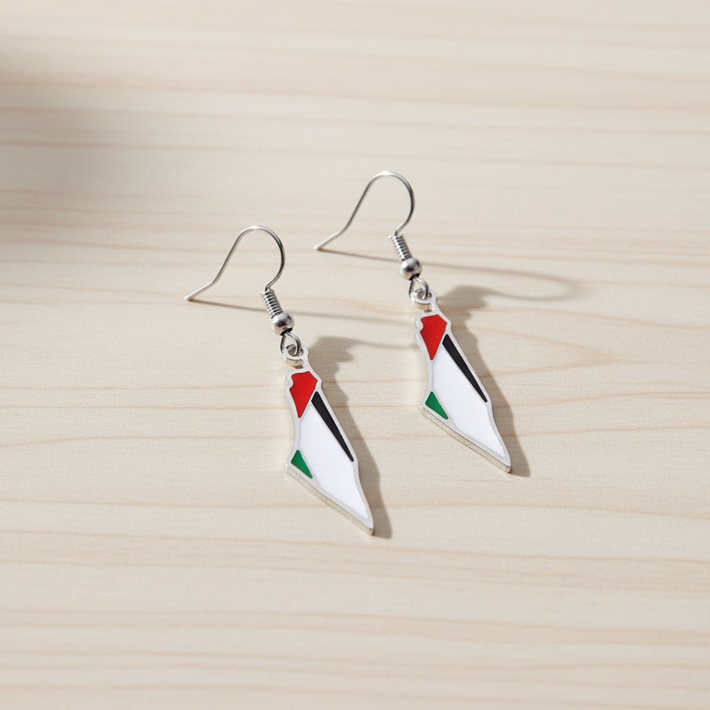 Boucle d'oreille | Boucles Palestine argent