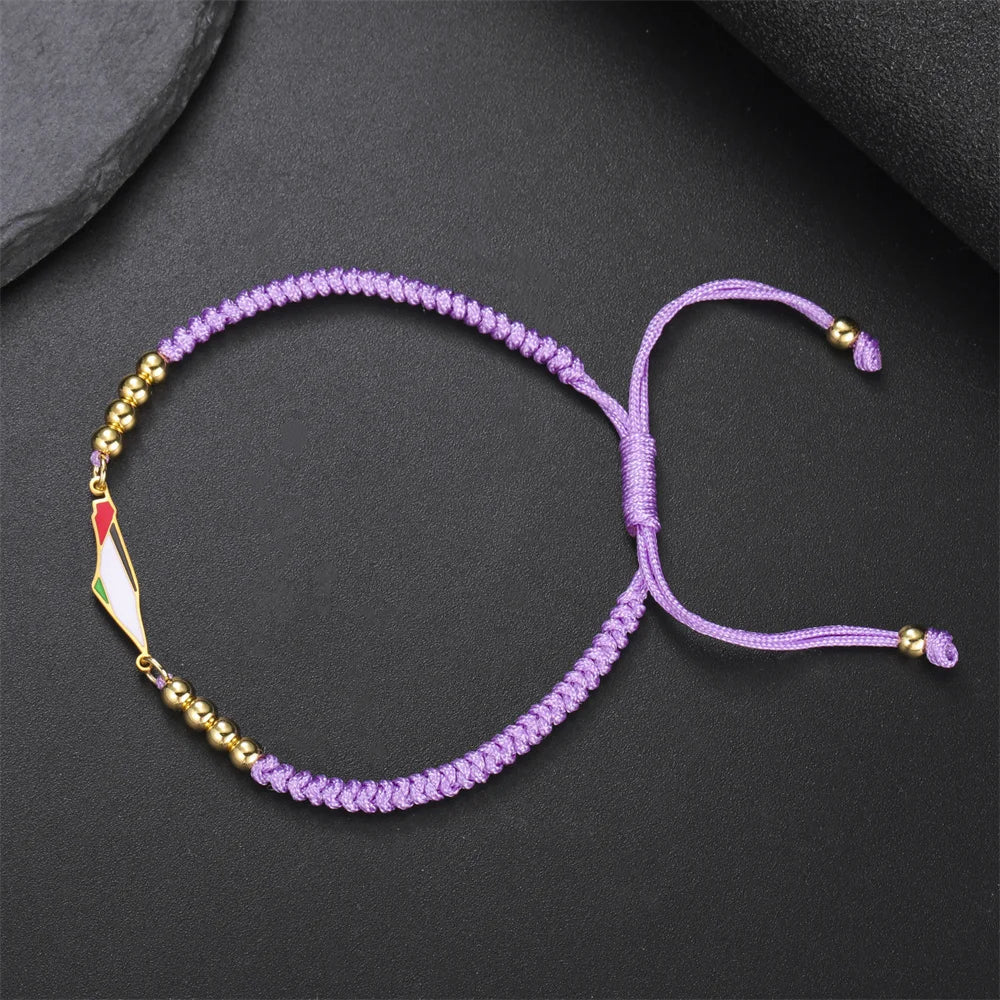 Bracelet Palestine | Drapeau et carte lilas