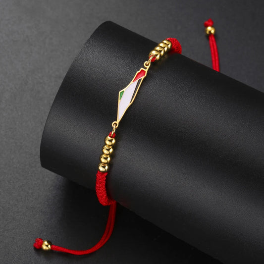 Bracelet Palestine | Drapeau et carte rouge