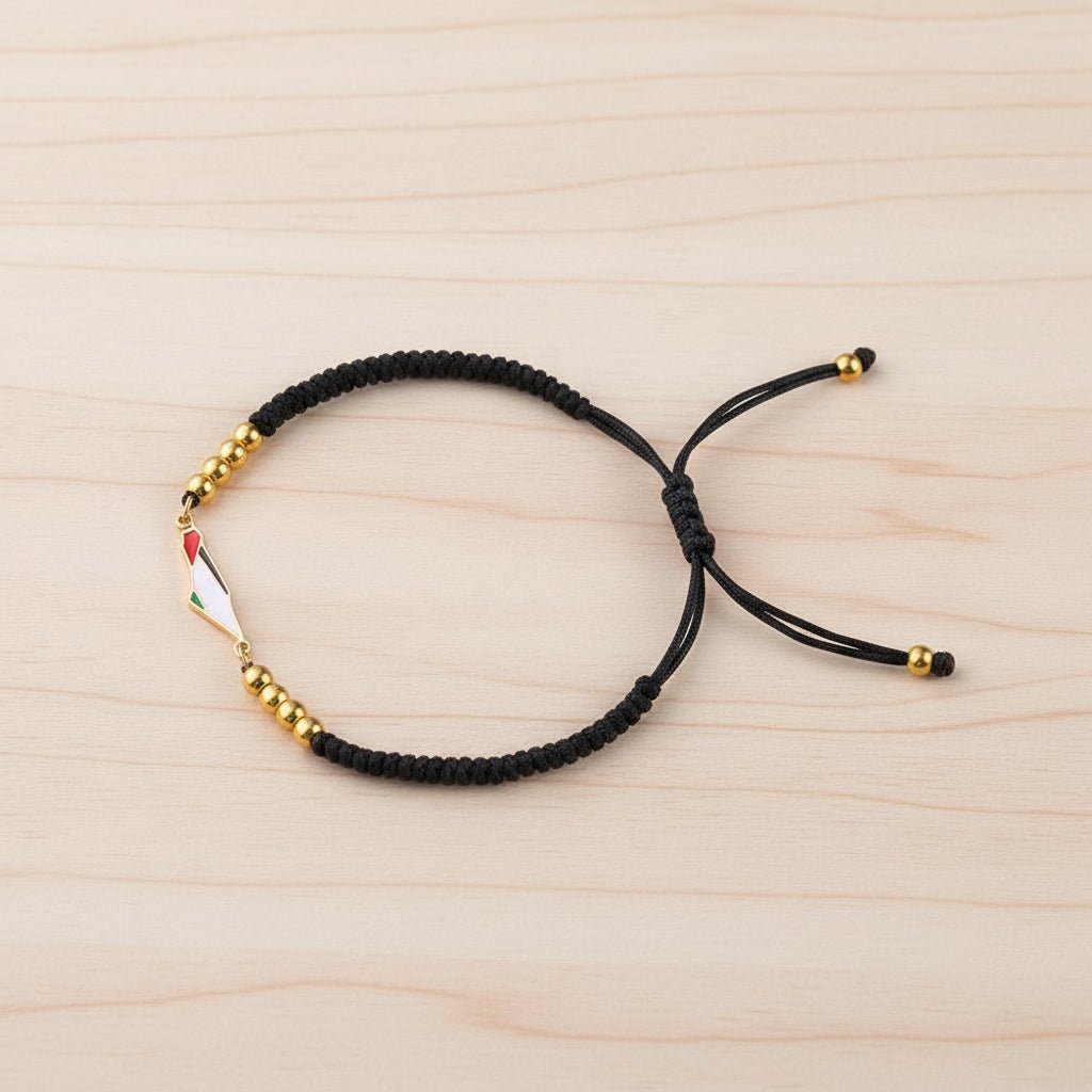 Bracelet Palestine | Drapeau et carte noir