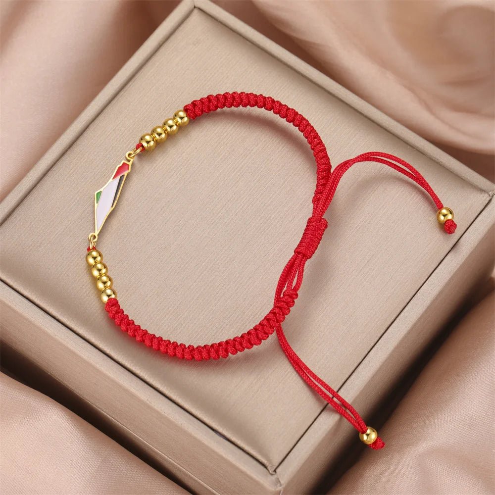 Bracelet Palestine | Drapeau et carte rouge