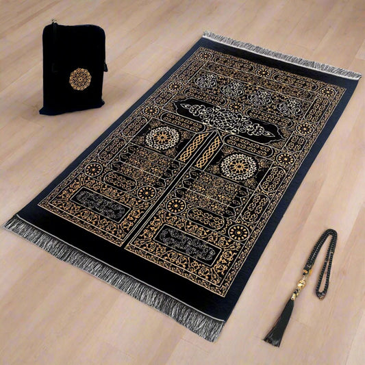Le coffret tapis de priere en mosaïque or et argent