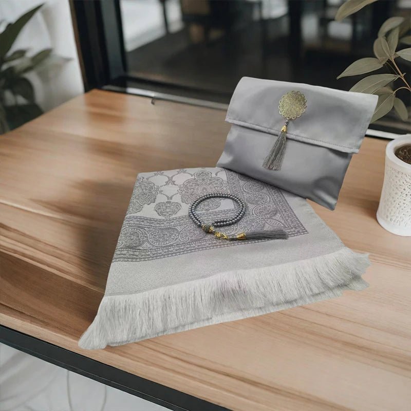 Le coffret tapis de priere gris