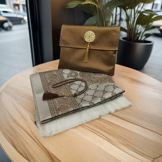 Le coffret tapis de priere marron