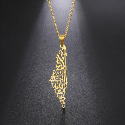  Collier Palestine | Acier Inoxydable or