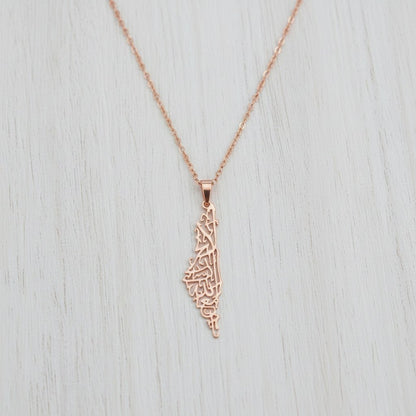 Collier Palestine Acier Inoxydable bronze