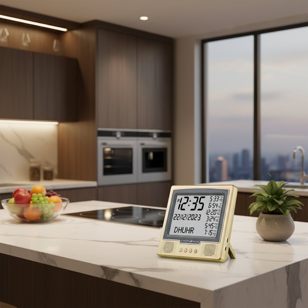 Voici l'horloge azan | azan clock or, magnifique comme décoration pour votre cuisine