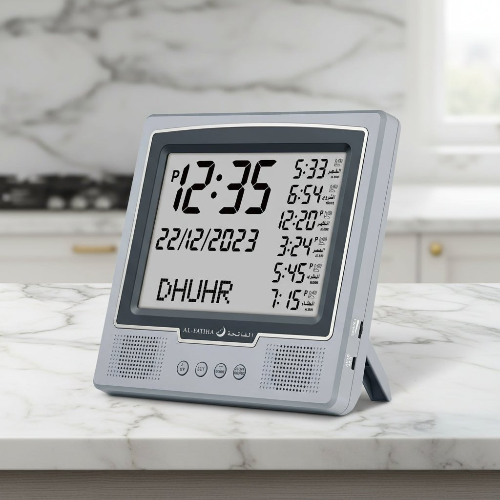 Voici l'horloge azan | azan clock argent