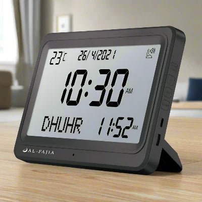 Horloge Priere - AzanClock™ - Noir Ecran Blanc - Ma Oumma