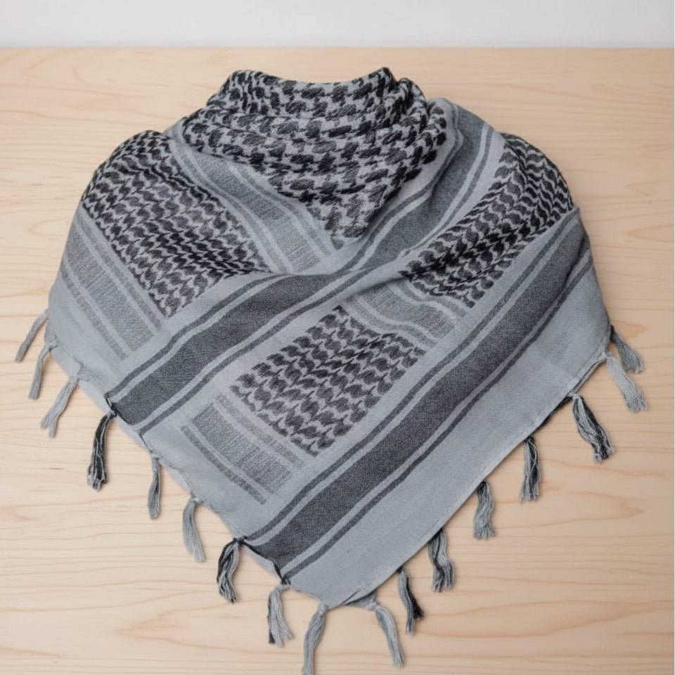 le keffieh palestinien gris