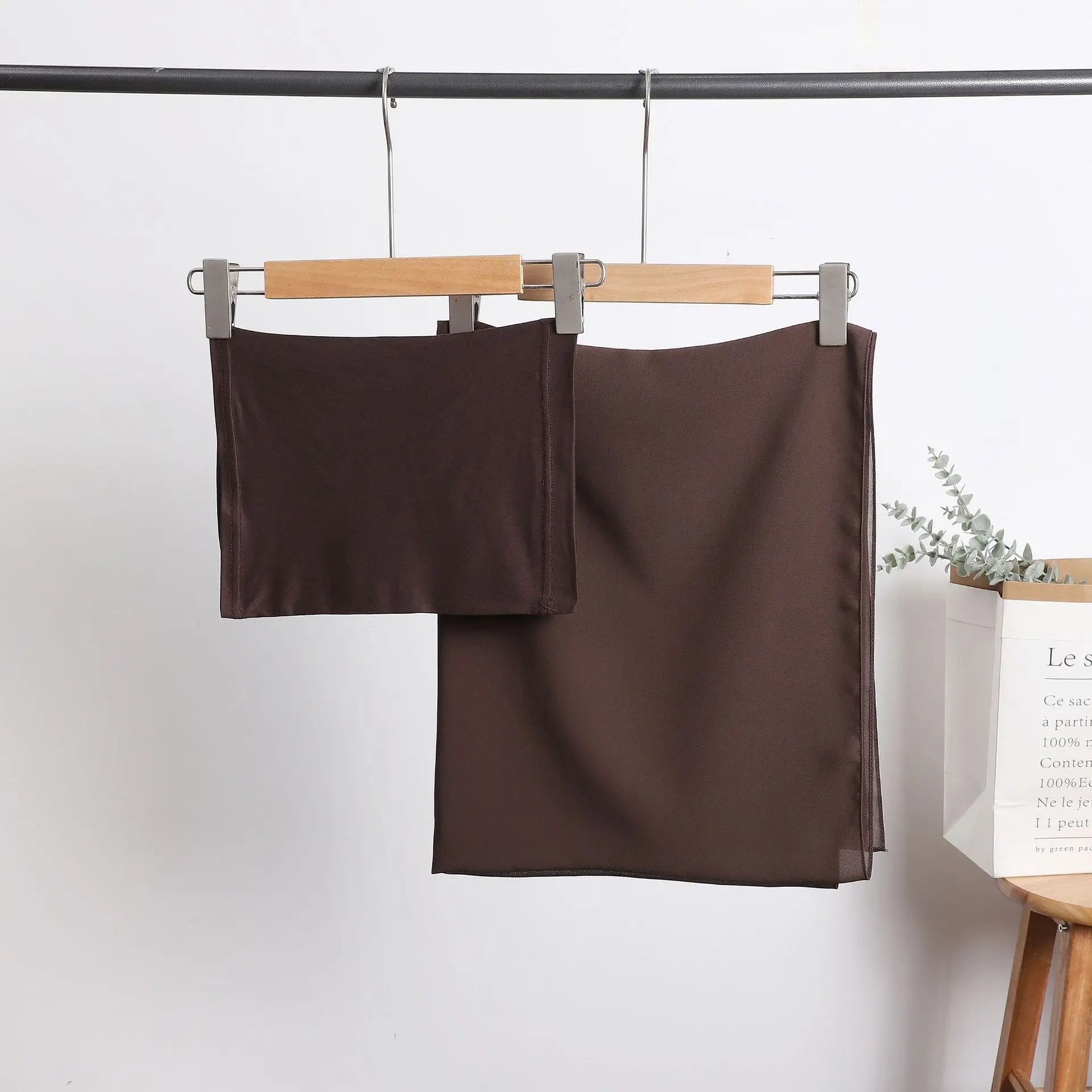le khimar | set khimar + bonnet chocolat