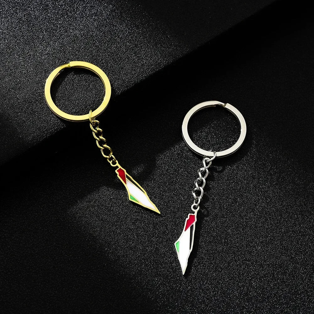Porte cle | Porte clé Palestine or et argent