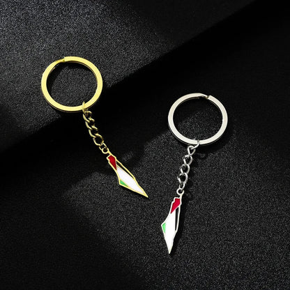 Porte cle | Porte clé Palestine or et argent